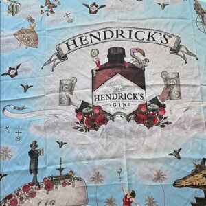 Hendrick’s Sky Blue Red Roses Giraffe Scarf